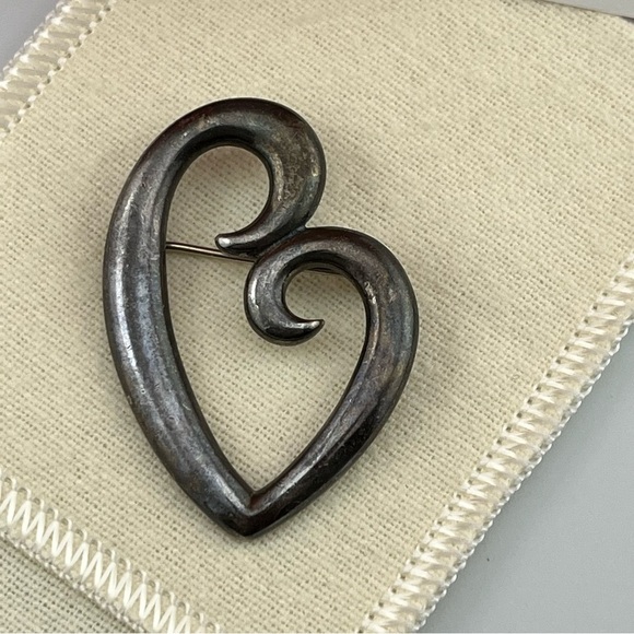 James Avery Jewelry - Retired James Avery Sterling Silver Heart Mother's Love Heart Pin Brooch Patina